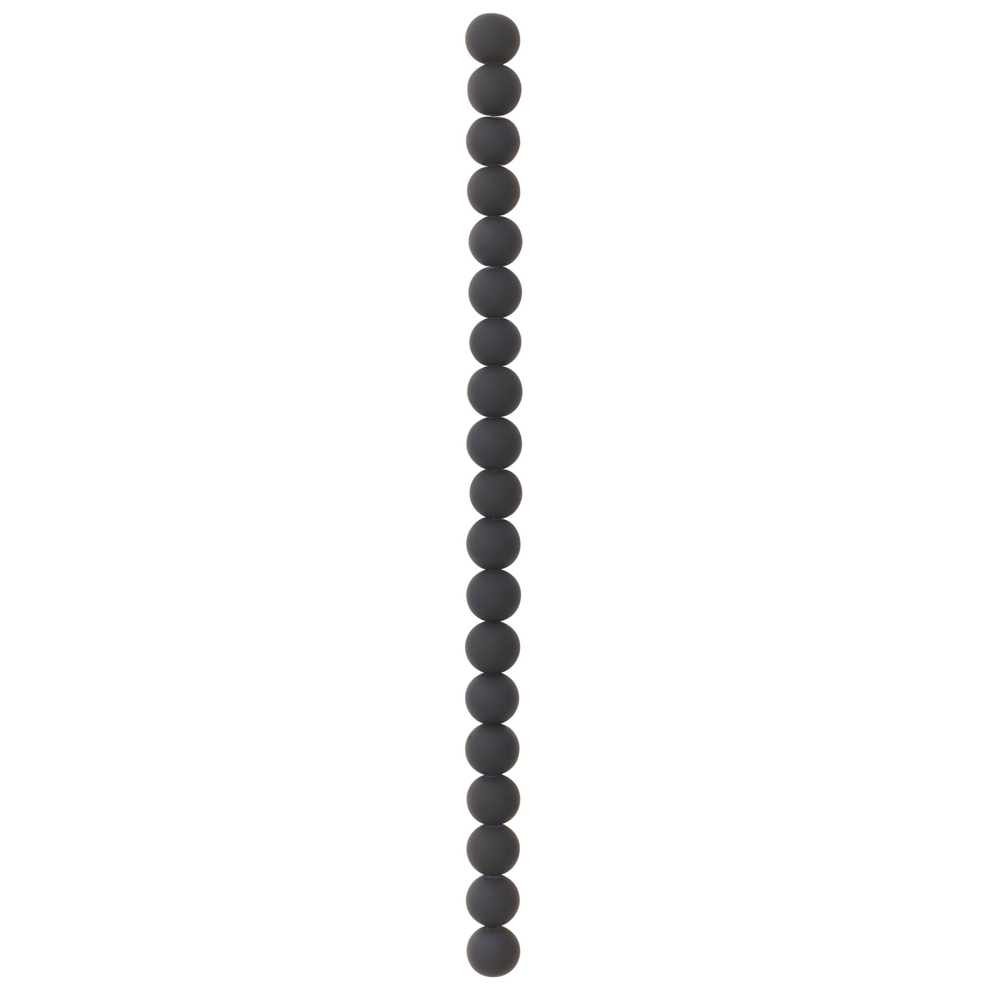 Blue Rubber Coated Glass Round Beads, 10mm by Bead Landing™